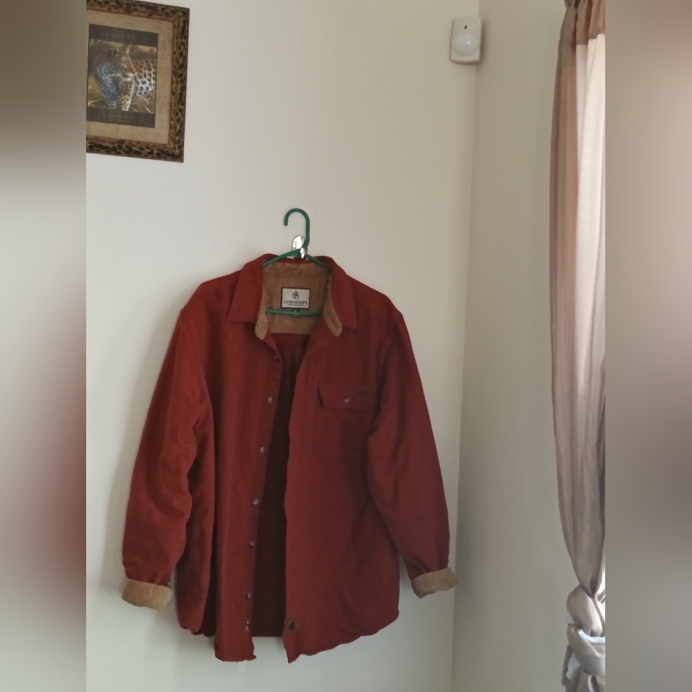 Legendary Whitetails Jacket Men XL Rust Orange Shacket Warm Fall Work Casual Y2K